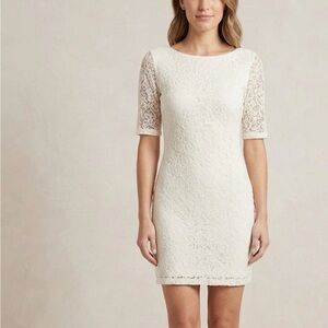 Banana Republic Cream Lace Mini Dress